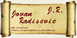 Jovan Radišević vizit kartica